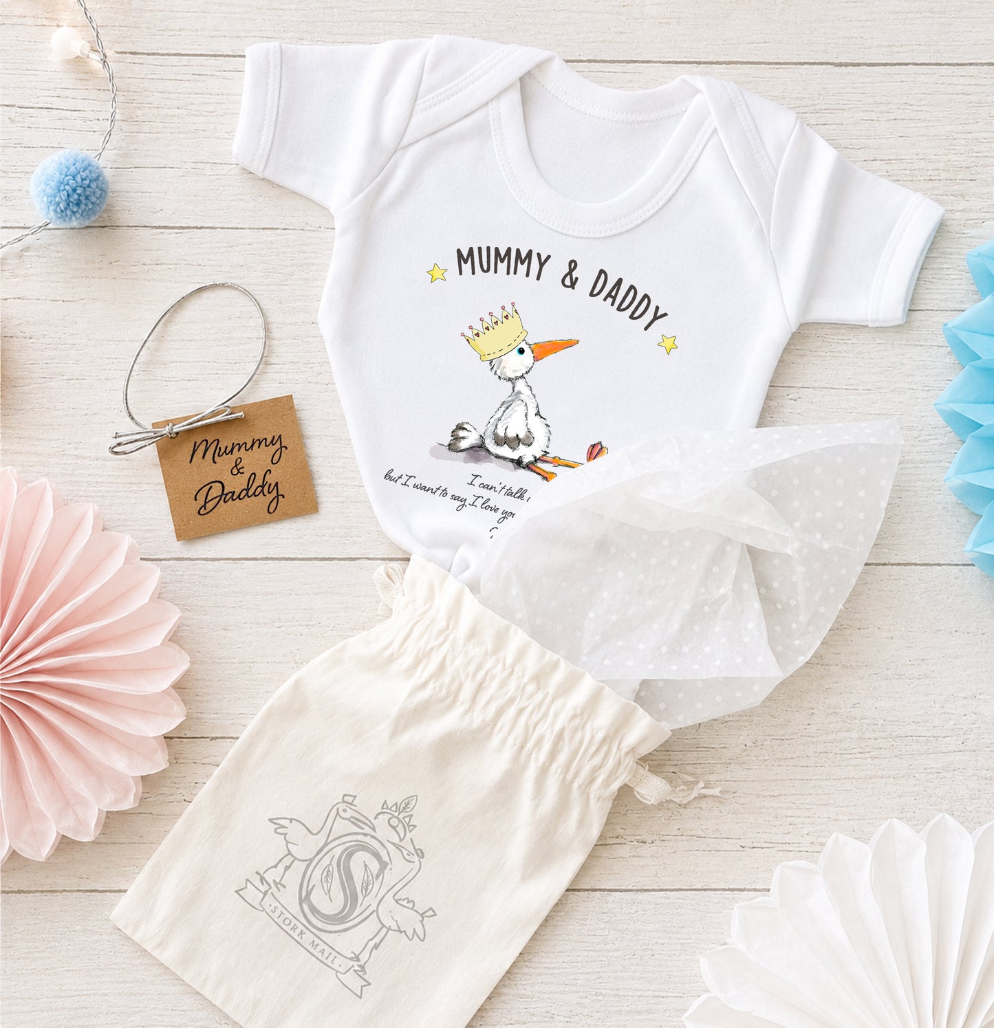 New Parents Cuddly Stork Gift Set