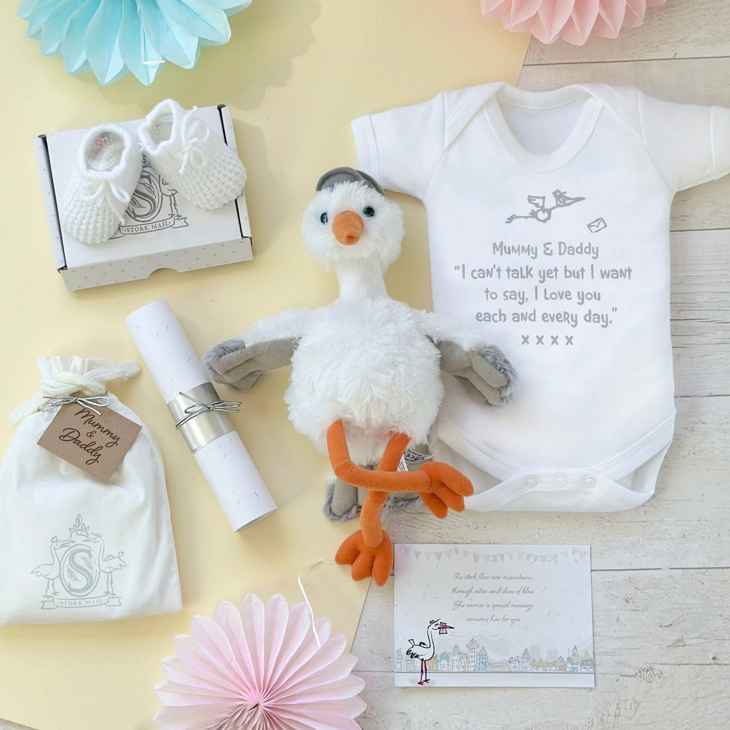 Mummy And Daddy To Be Cuddly Stork Gift Set