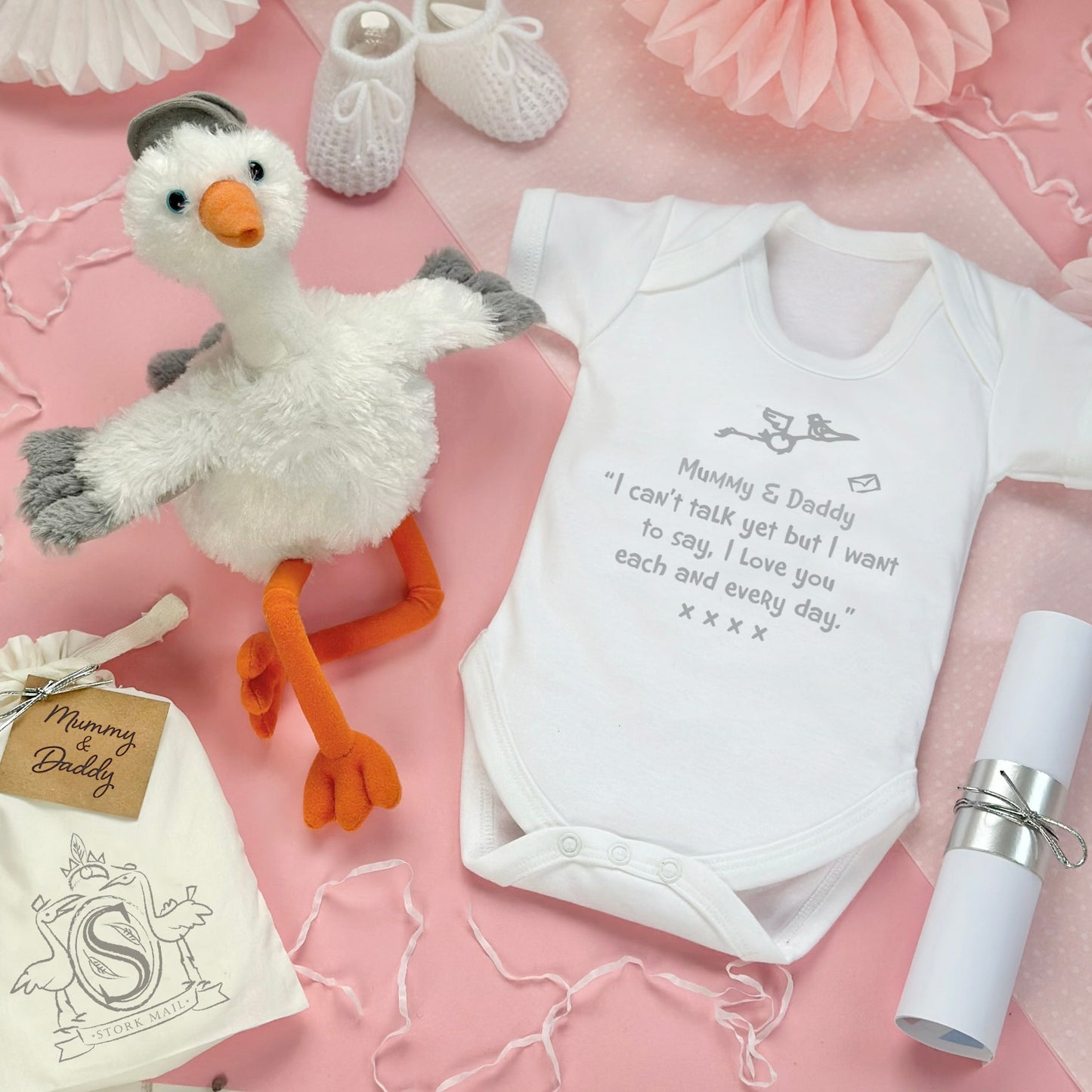 Mummy And Daddy To Be Cuddly Stork Gift Set