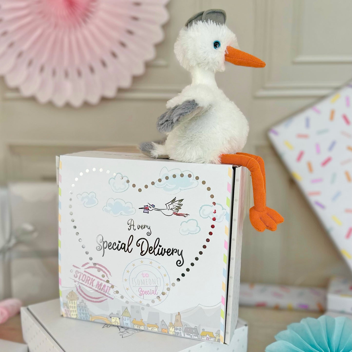 Mummy And Daddy To Be Cuddly Stork Gift Set